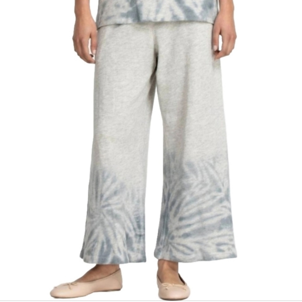 CALME by Johnny Was Mihu Boho Wide Leg Pants in Gray Tie Dye size small